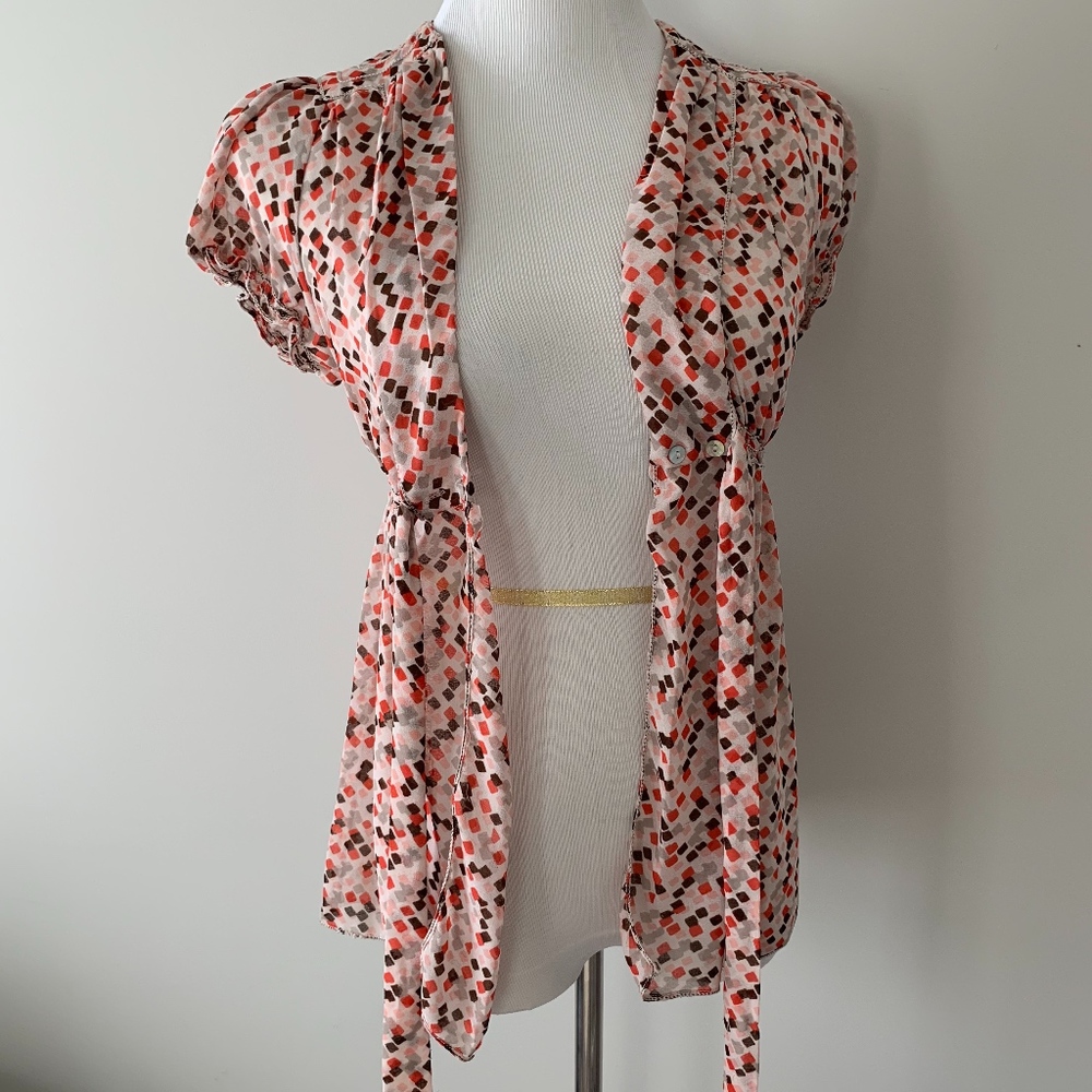 Abstract pattern pink blouse - Picture 4 of 7